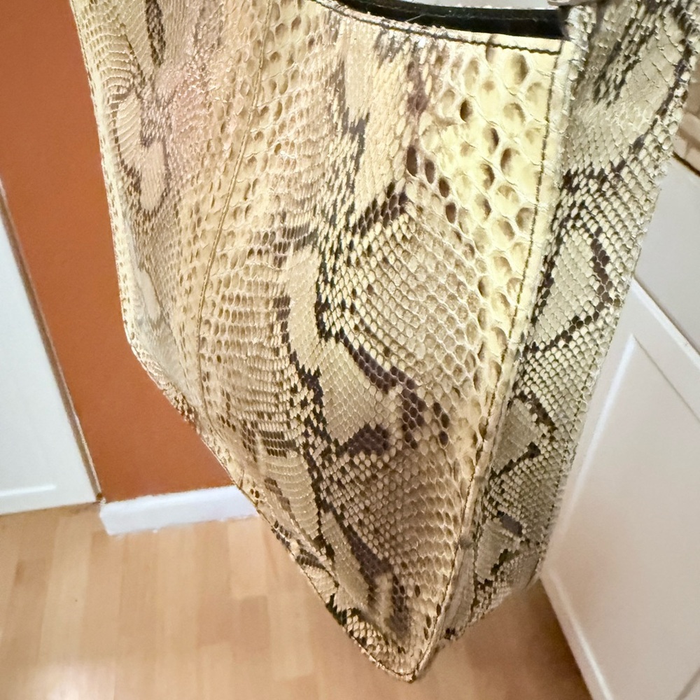 Prada Gold/Brown Python Snake Print Shoulder Bag - image 12